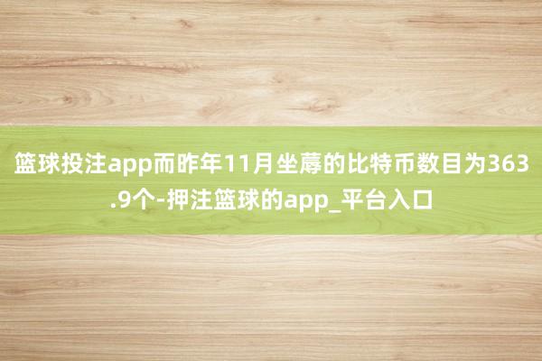 篮球投注app而昨年11月坐蓐的比特币数目为363.9个-押注篮球的app_平台入口