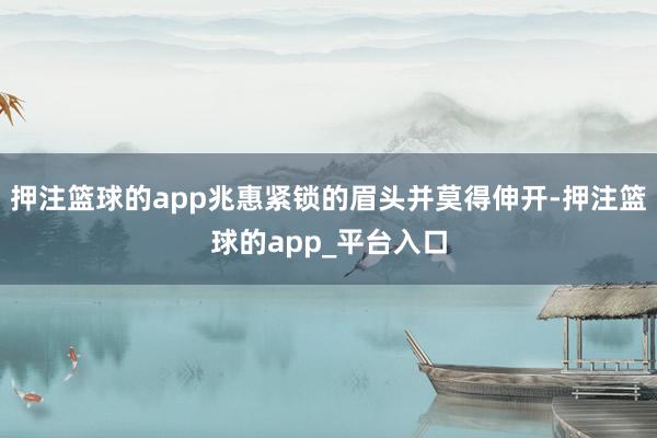 押注篮球的app兆惠紧锁的眉头并莫得伸开-押注篮球的app_平台入口