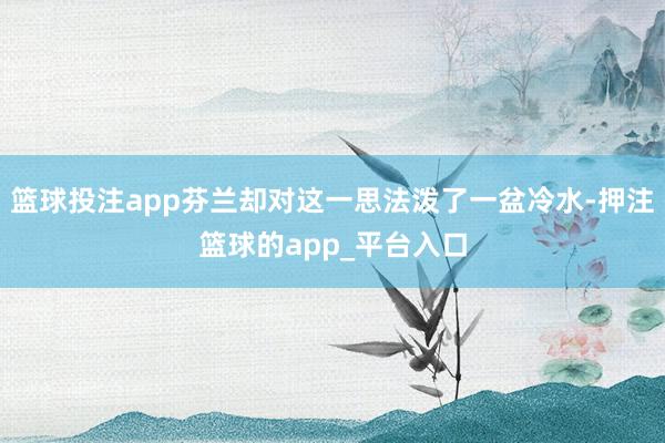 篮球投注app芬兰却对这一思法泼了一盆冷水-押注篮球的app_平台入口
