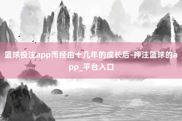 篮球投注app而经由十几年的成长后-押注篮球的app_平台入口