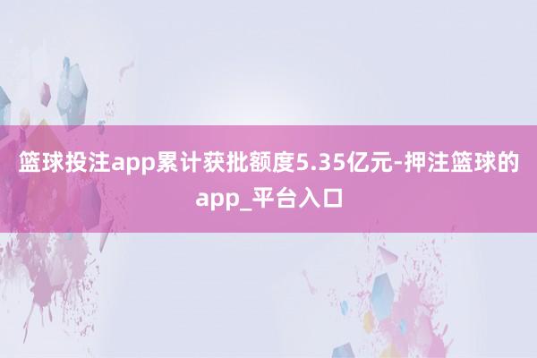 篮球投注app累计获批额度5.35亿元-押注篮球的app_平台入口