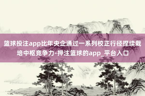 篮球投注app比年央企通过一系列校正行径捏续栽培中枢竞争力-押注篮球的app_平台入口