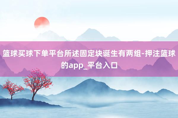 篮球买球下单平台所述固定块诞生有两组-押注篮球的app_平台入口