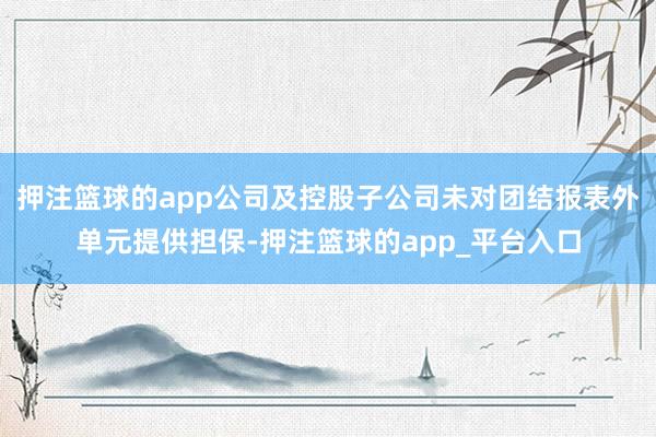 押注篮球的app公司及控股子公司未对团结报表外单元提供担保-押注篮球的app_平台入口