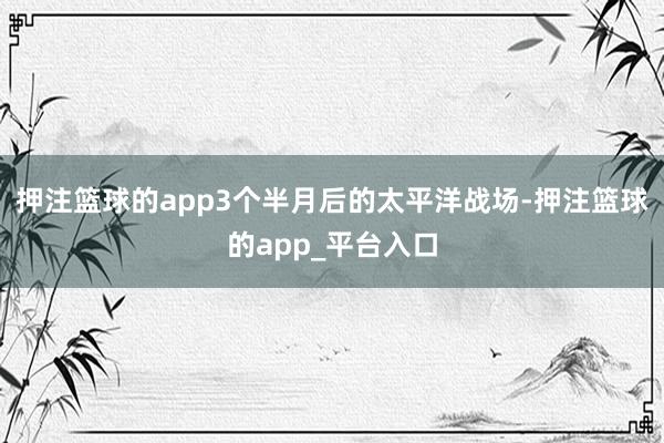 押注篮球的app3个半月后的太平洋战场-押注篮球的app_平台入口