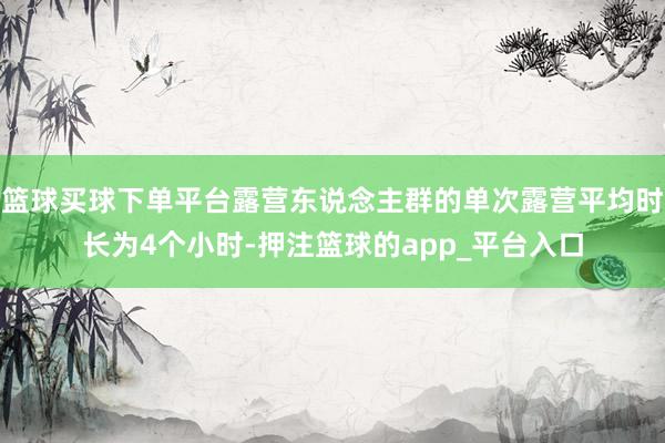 篮球买球下单平台露营东说念主群的单次露营平均时长为4个小时-押注篮球的app_平台入口