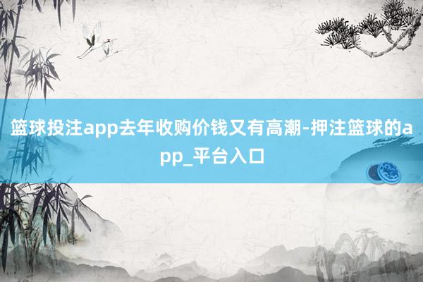 篮球投注app去年收购价钱又有高潮-押注篮球的app_平台入口