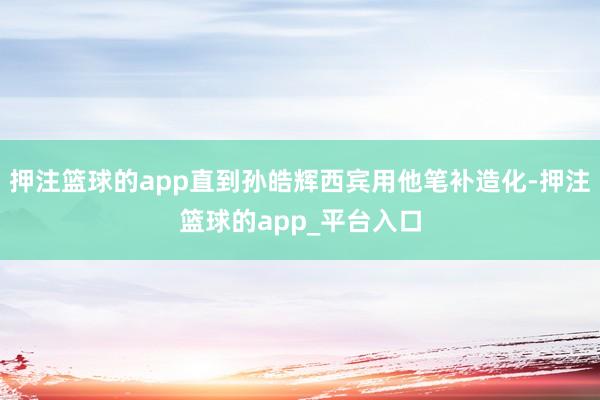 押注篮球的app直到孙皓辉西宾用他笔补造化-押注篮球的app_平台入口
