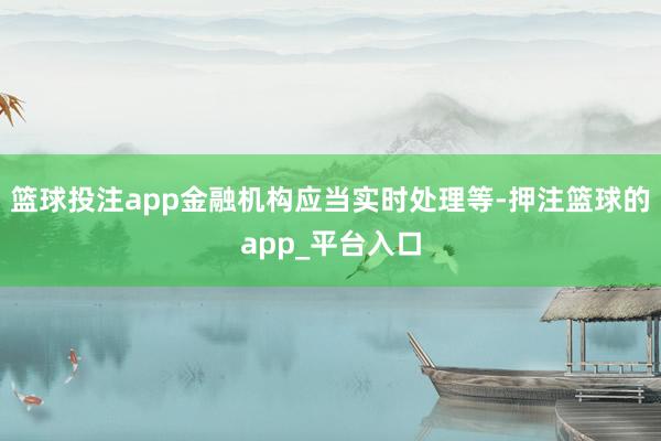 篮球投注app金融机构应当实时处理等-押注篮球的app_平台入口